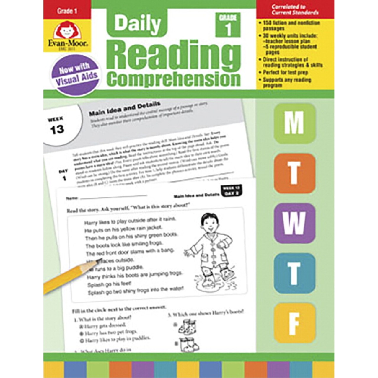 Evan-Moor Daily Reading Comprehension Book, Teacher's Addition, Grade 1
